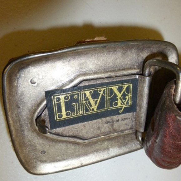 IVY BRAND LEATHER BELT Buckle Spain 34 ooak main image 6